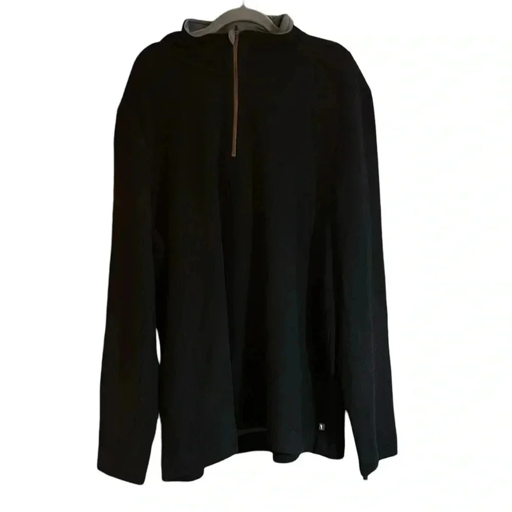 Toad&Co 1/3 Zip Black Wool Blend Pullover Sweater Size XXL